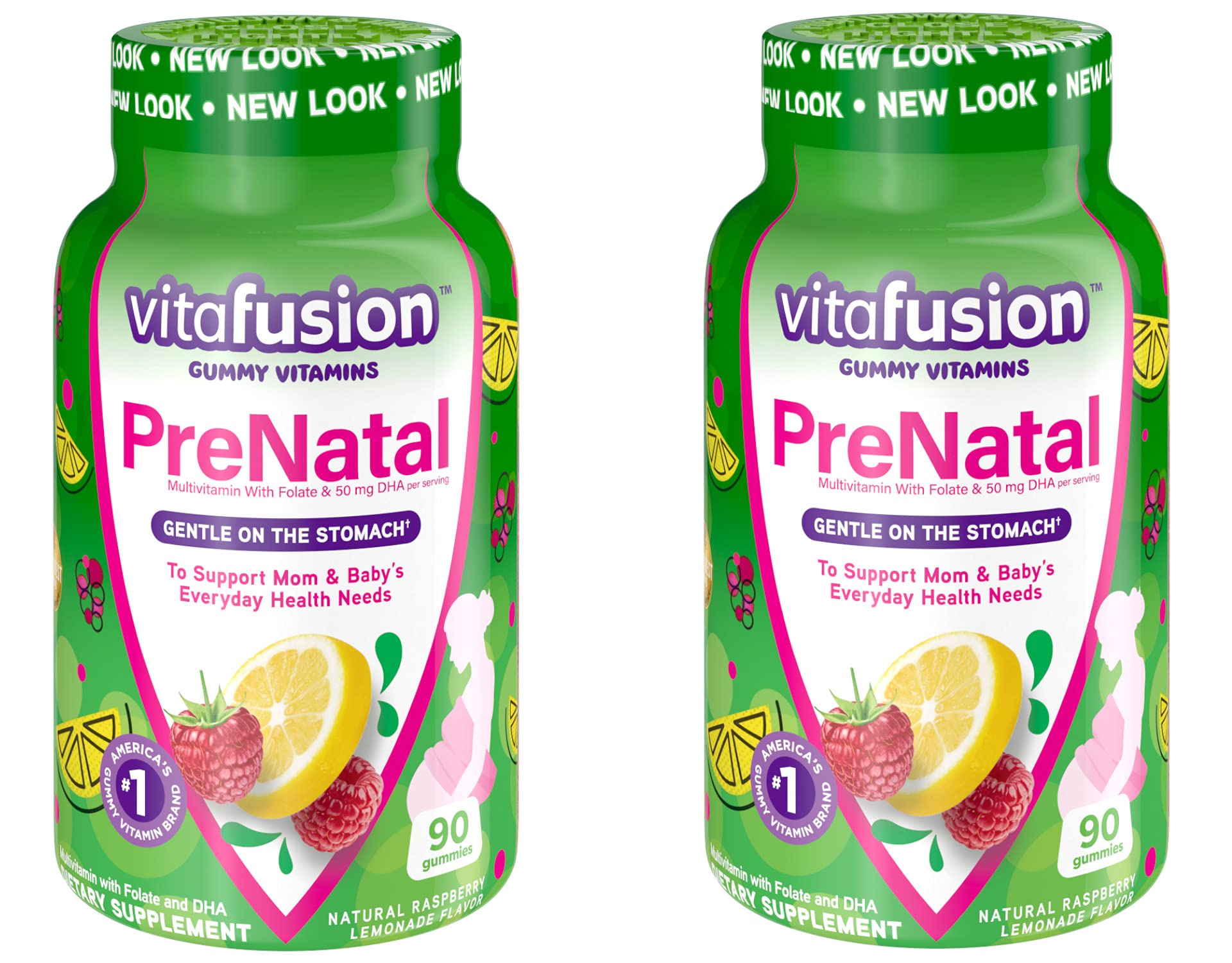 VitaFusion PreNatal Adult Vitamins, Natural Lemon, Raspberry & Lemonade Flavors