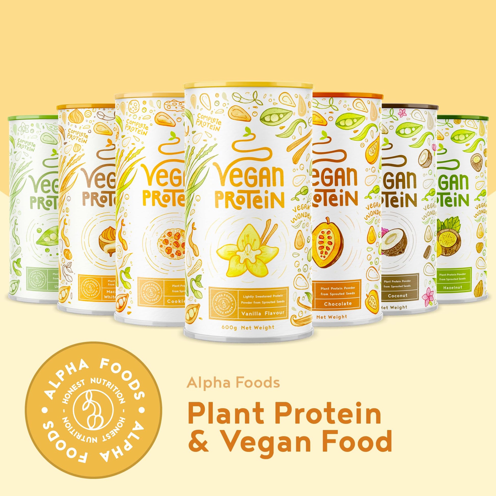 Vegan Protein Powder - Muscle Building Powder with Amino Acids - Plant Based Protein Shake Alpha Foods