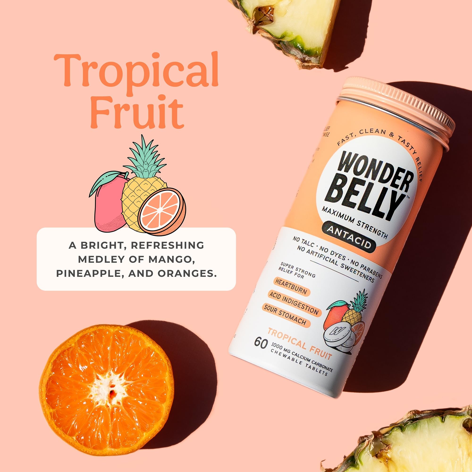 Wonderbelly Antacid, Effective Heartburn and Instant Acid Indigestion Relief, Maximum Wonderbelly