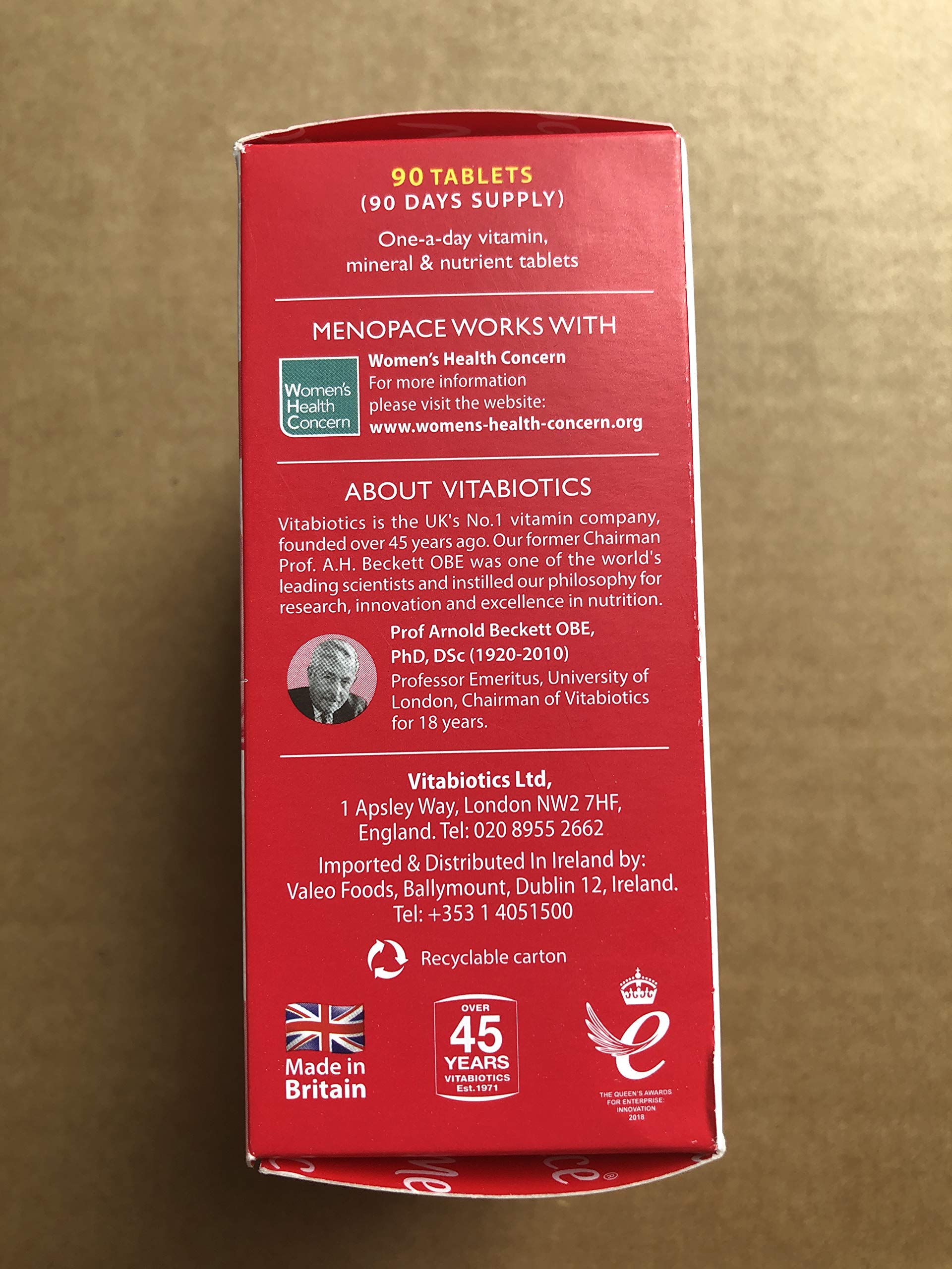 Vitabiotics - Menopace - 90 Tabs Vitabiotics