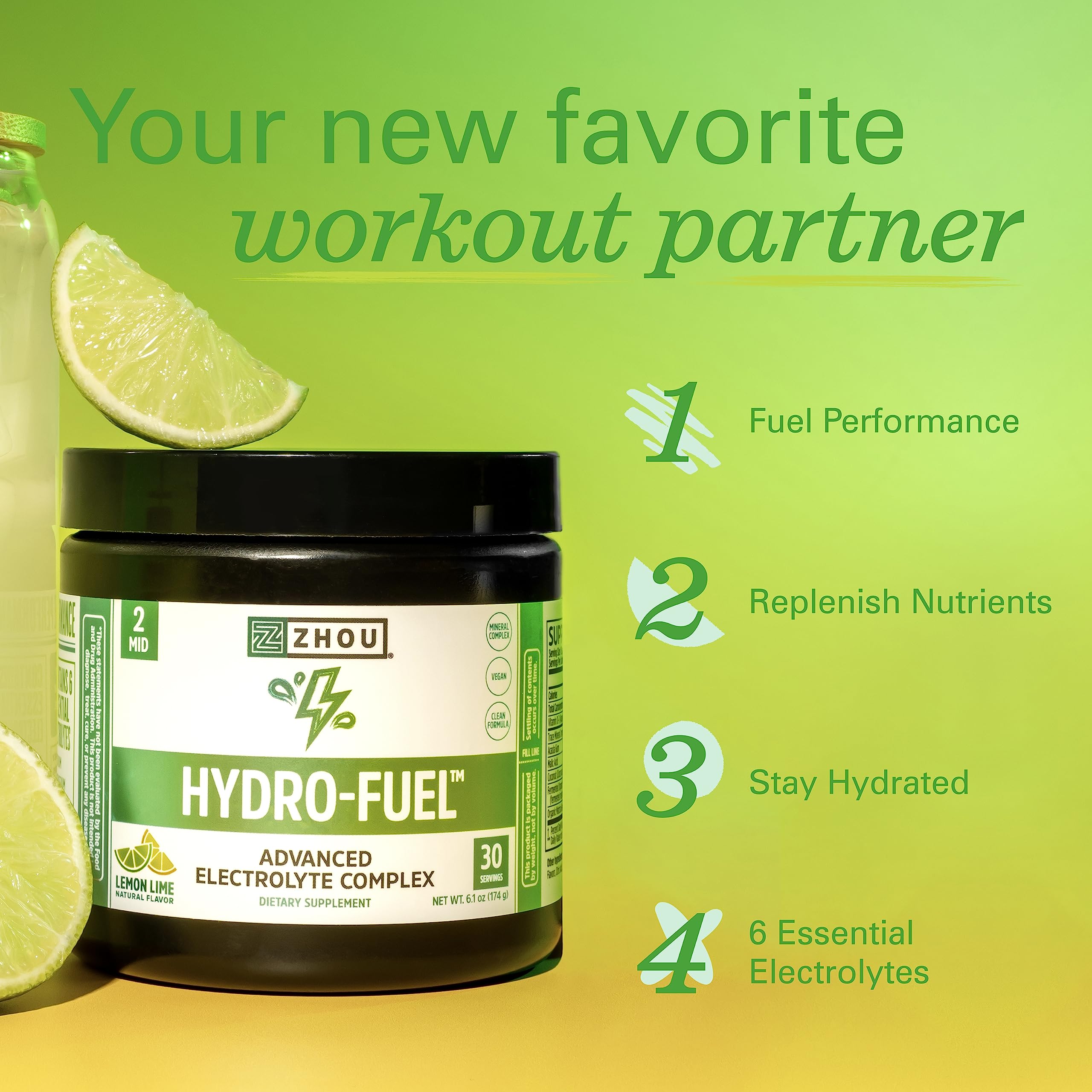 Zhou Nutrition Hydro Fuel, Sugar Free Electrolyte Powder, Replenish Nutrients, Restore Zhou Nutrition