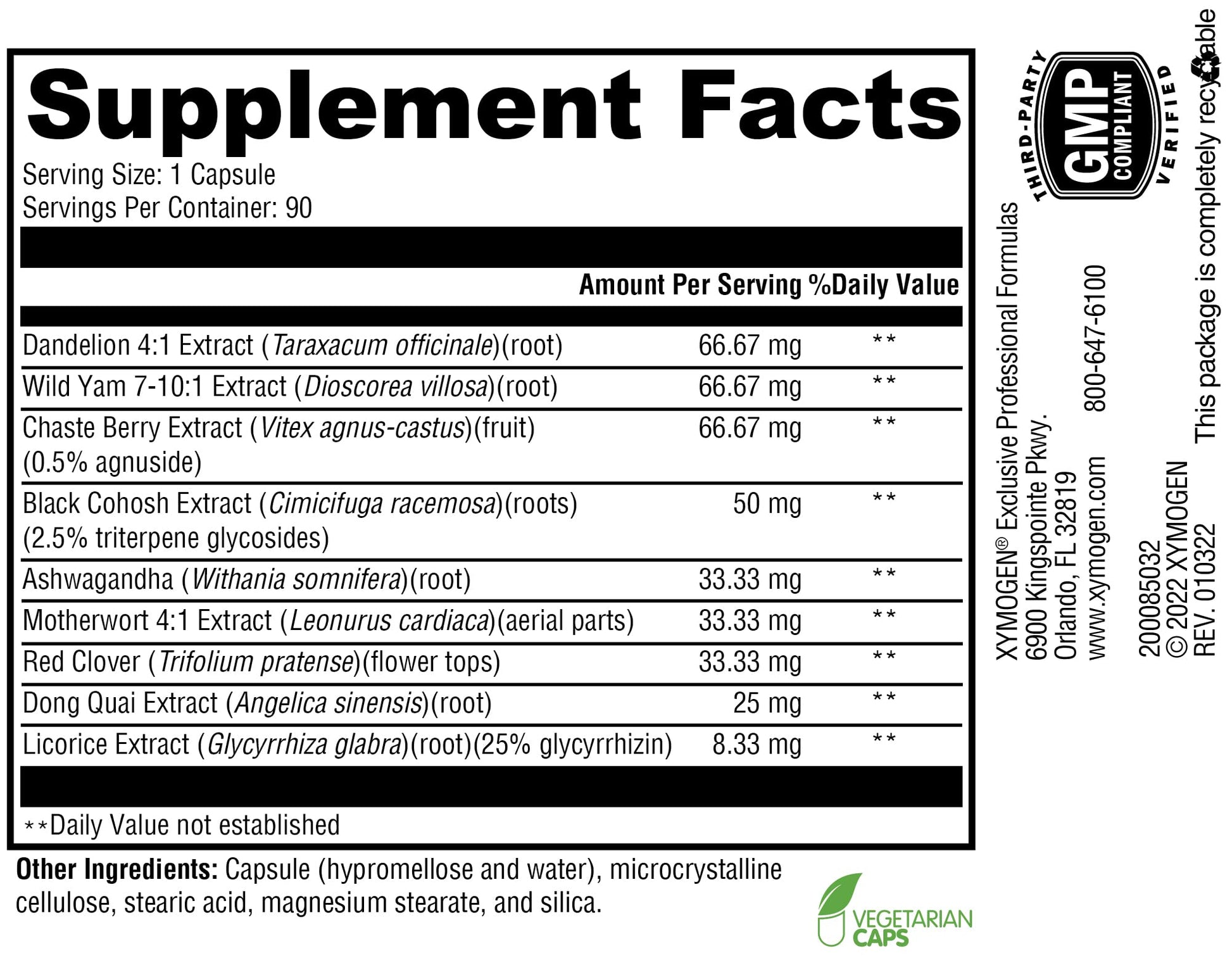 XYMOGEN MenoFem - Menopause Supplements for Women - Dandelion Root Extract, Dong Quai XYMOGEN