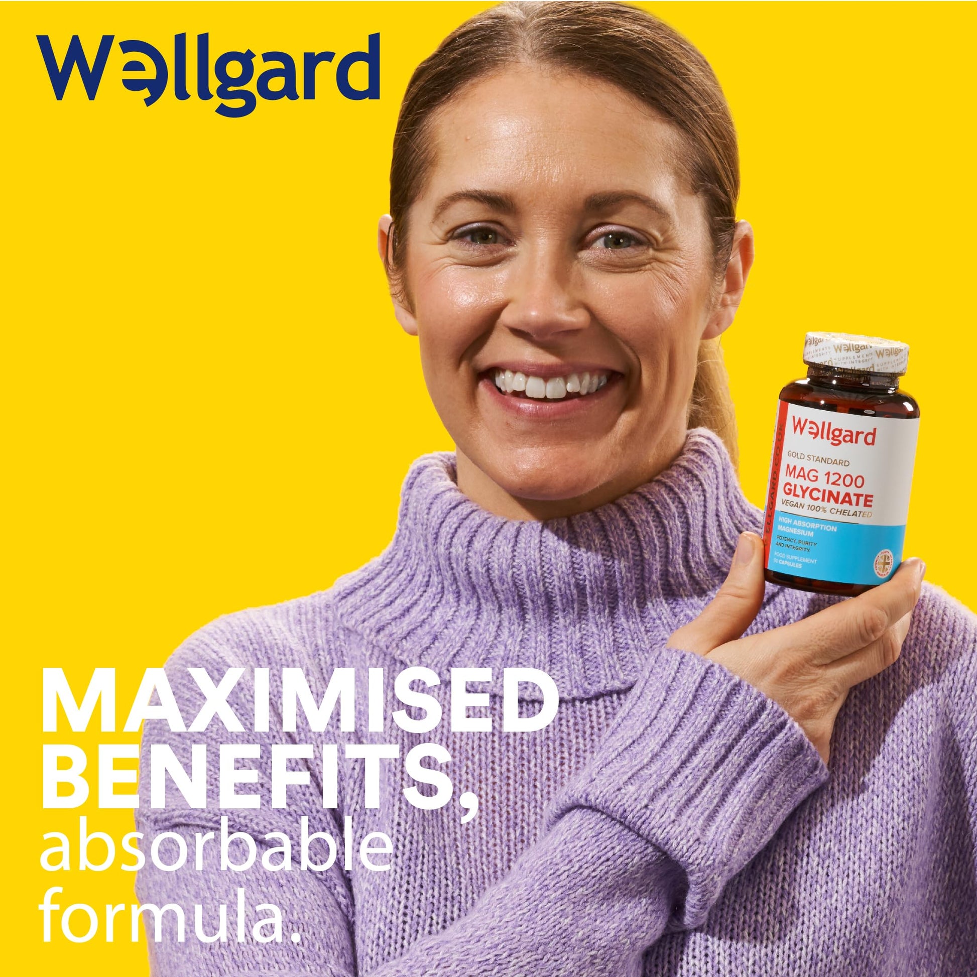 Wellgard Magnesium Glycinate, Mag 1200, High Strength Magnesium Bisglycinate Wellgard
