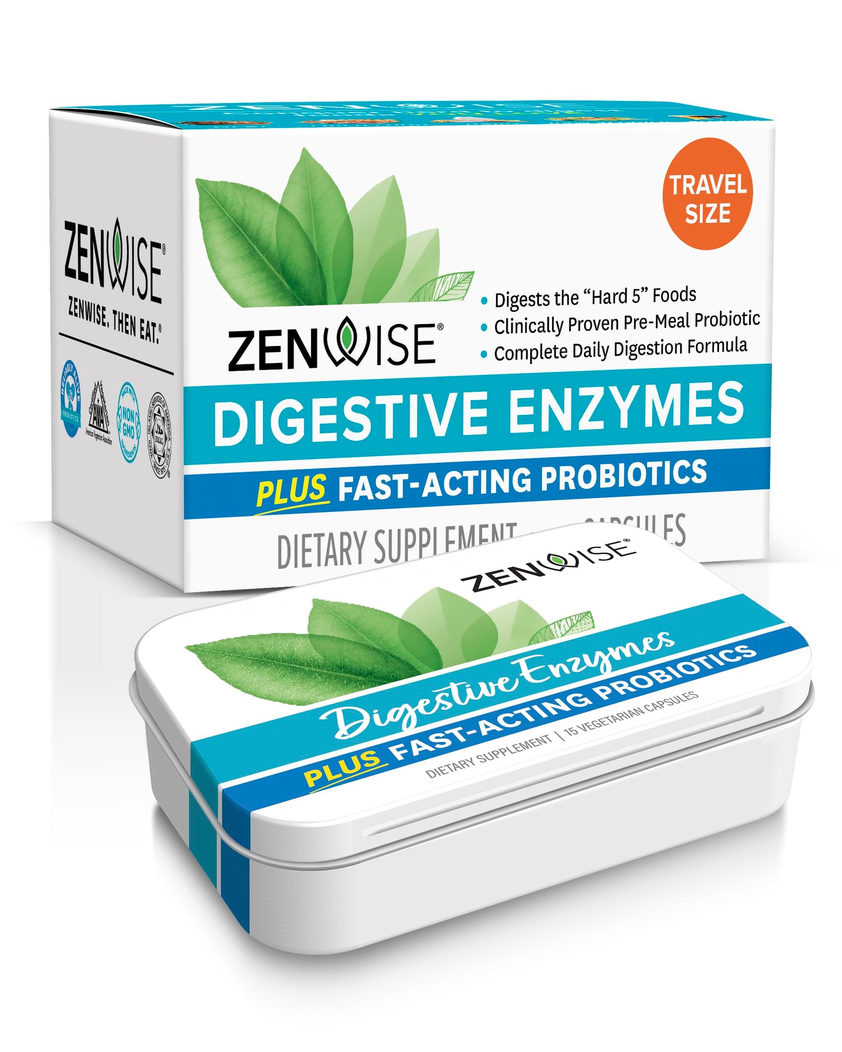 Zenwise Digestive Enzymes - Probiotic Multi Enzymes with Probiotics, 15 Ct Zenwise Health