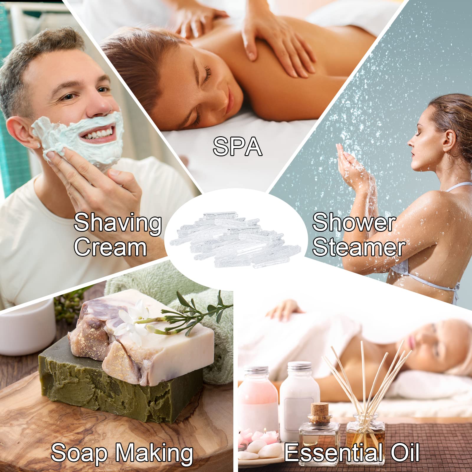 Viktairy Menthol Crystals 2 oz, 100% Pure Organic Mint Crystals | Great for Making Shower Steamers Viktairy