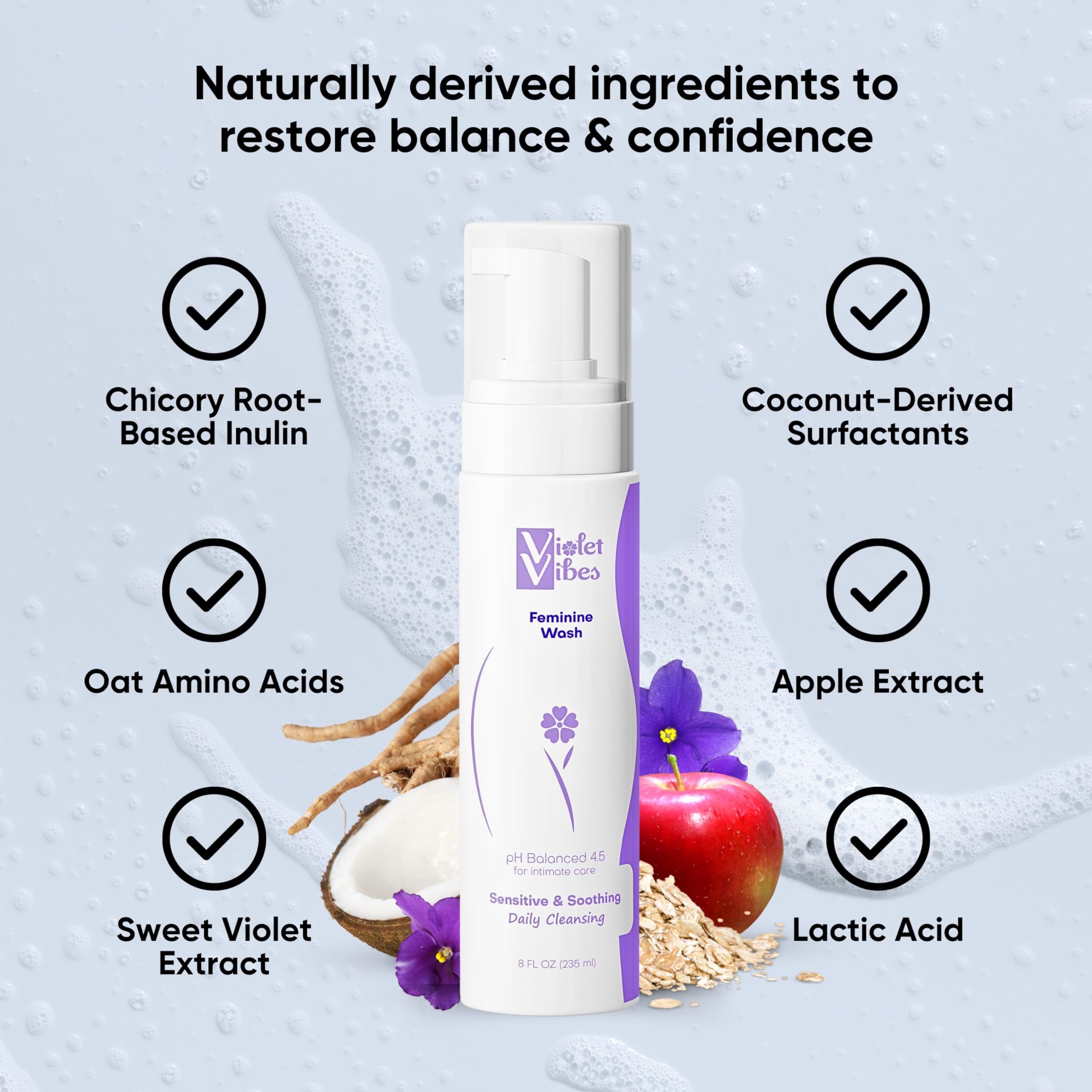 Violet Vibes Ultra-Gentle Feminine Wash | pH-Balancing, Nourishing, Odor-Control Violet Vibes