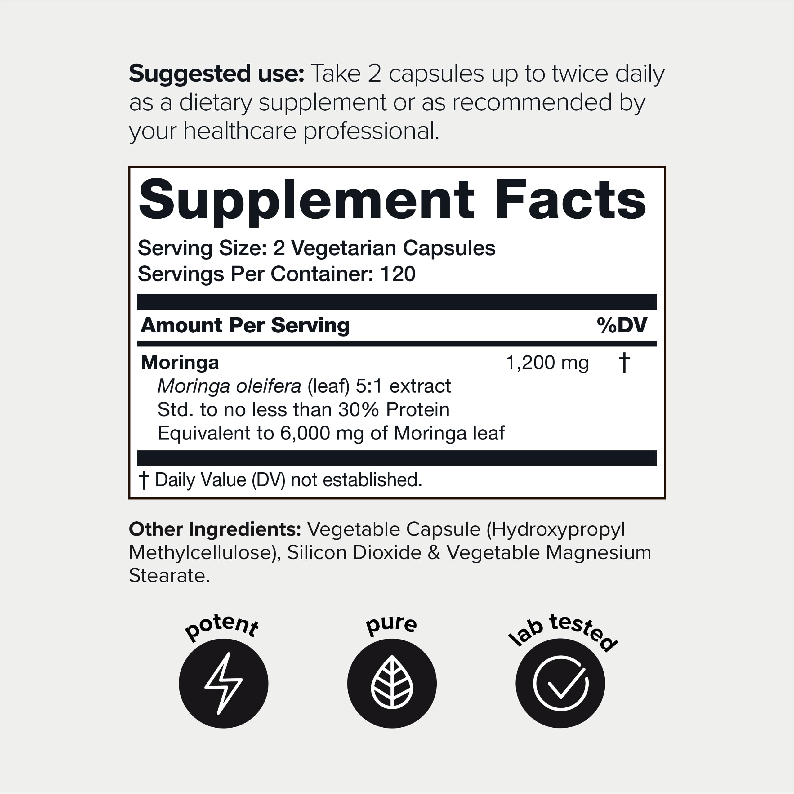 Highly Potent Full Spectrum Indian Moringa Extract - 30% Third-Party Tested Protein
