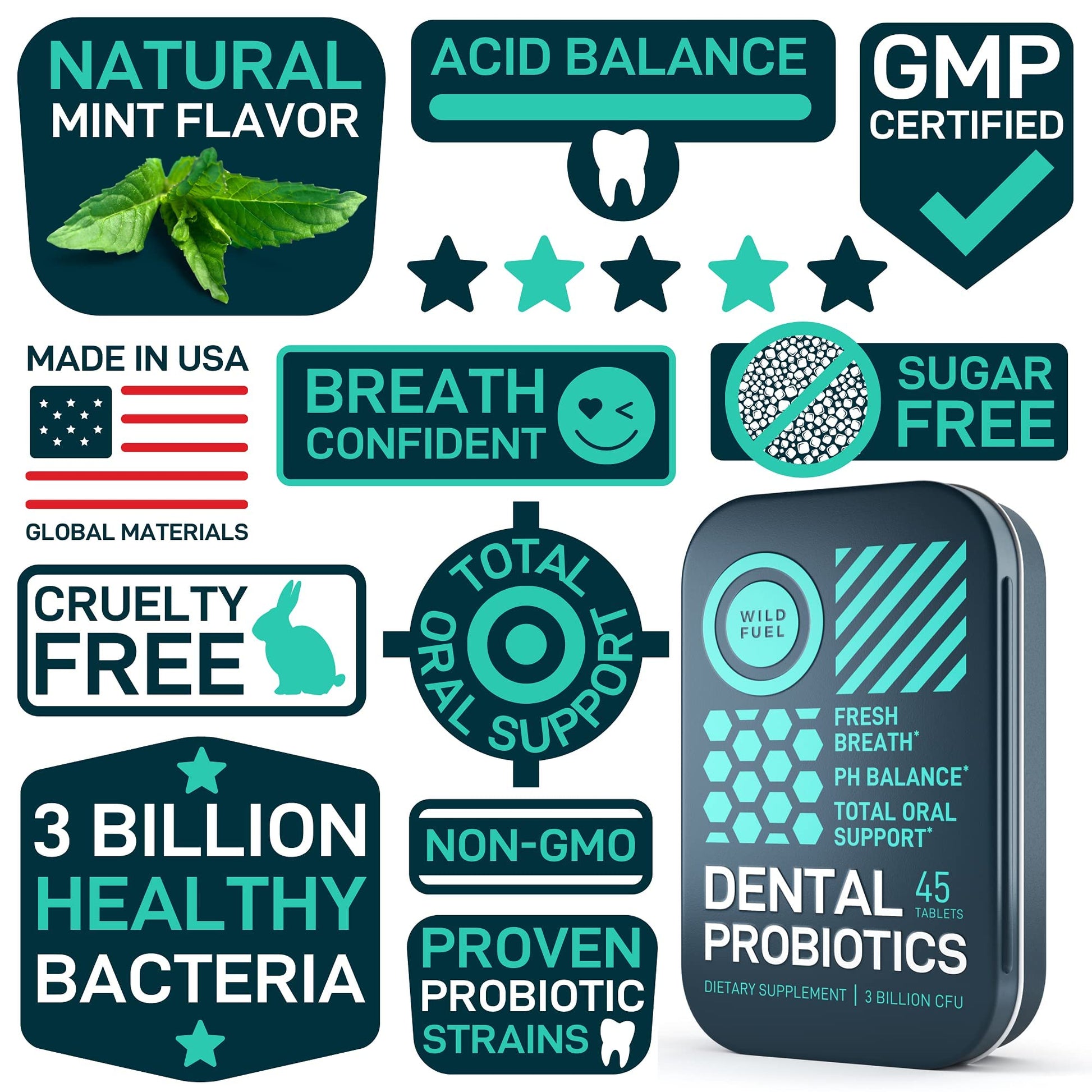 WILD FUEL Male Fertility Supplement and Dental Probiotics Health and Wellness Bundle WILD FUEL