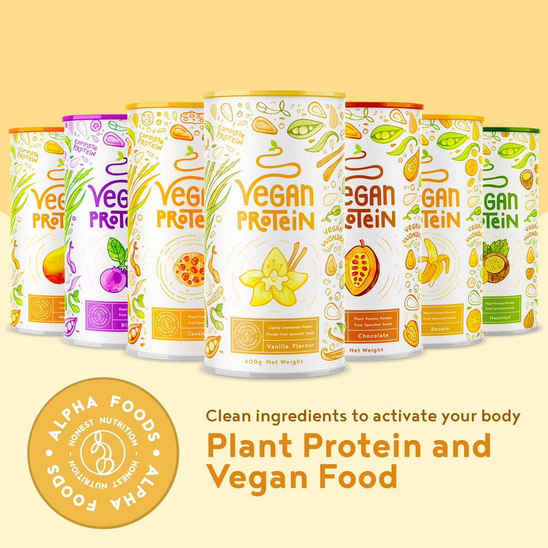 Vegan Protein Powder Vanilla - 1.2kg(80 servings) - 100% Plant Based Protein Powders 