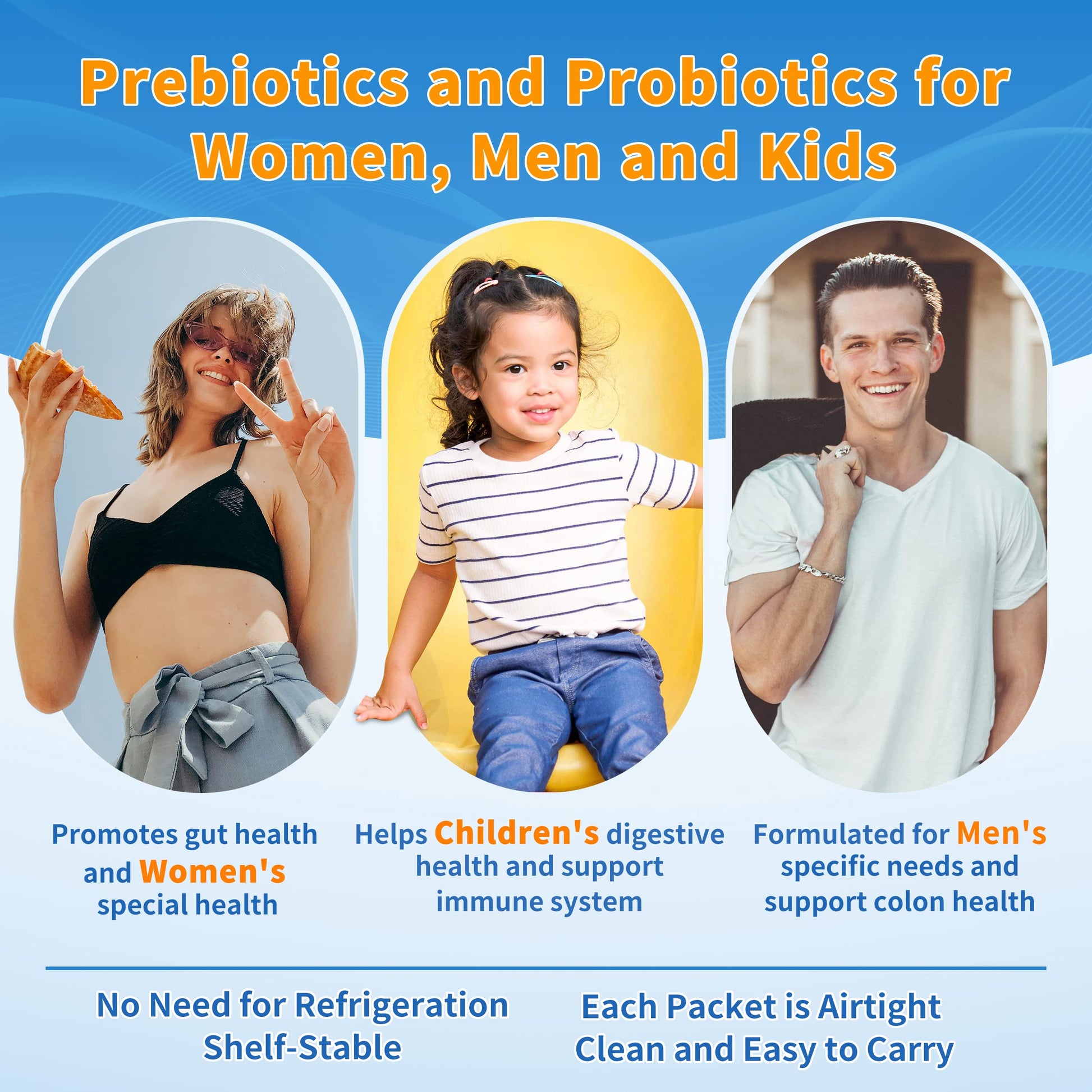 ZEBORA Probiotics for Women, Men and Kids, Prebiotics and Probiotics Powder ZEBORA