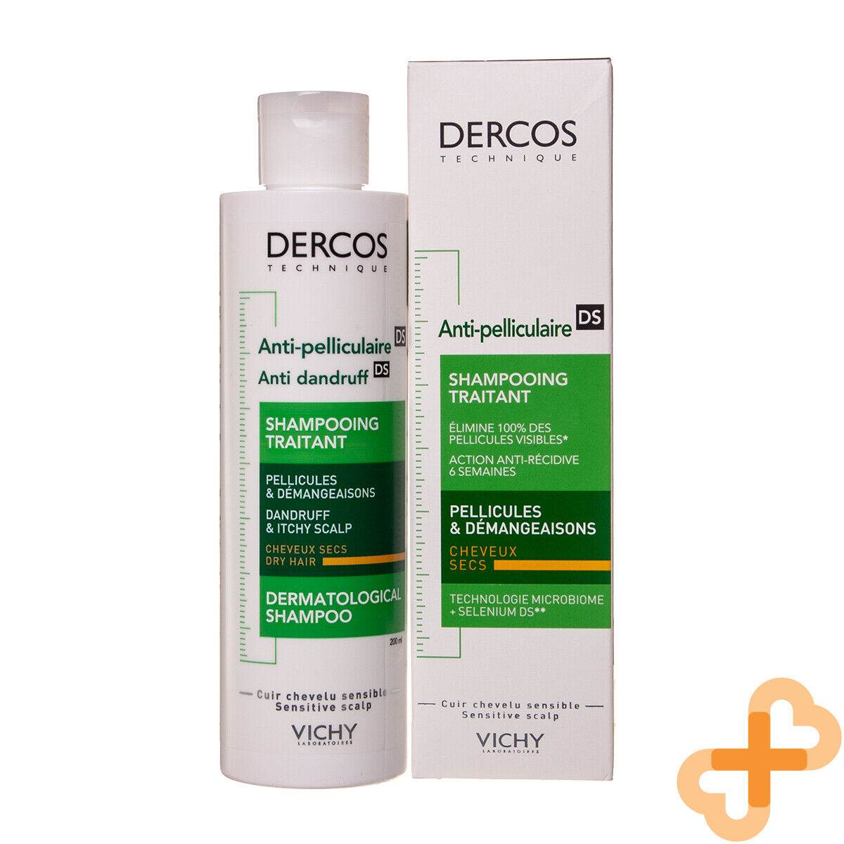 Vichy Dercos Anti Dandruff Shampoo 200ml Hair Scalp Itchy Flakes Paraben Vichy